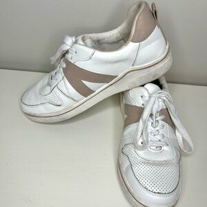 MIA White and Tan Sneakers with Mesh Ventilation